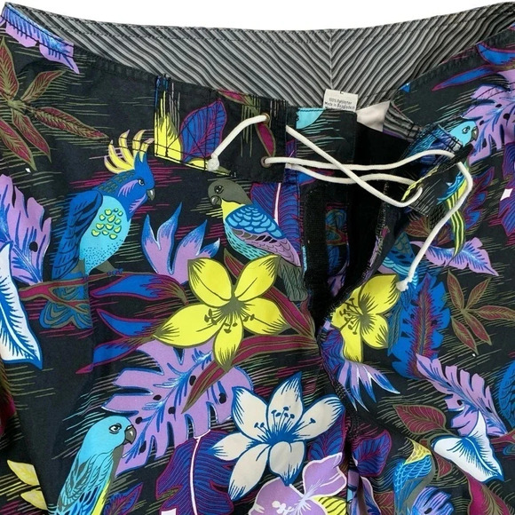 Coyote Swimwear Tropical Beach Surf Board Shorts Men Size L Unlined Multicolor - Picture 5 of 14